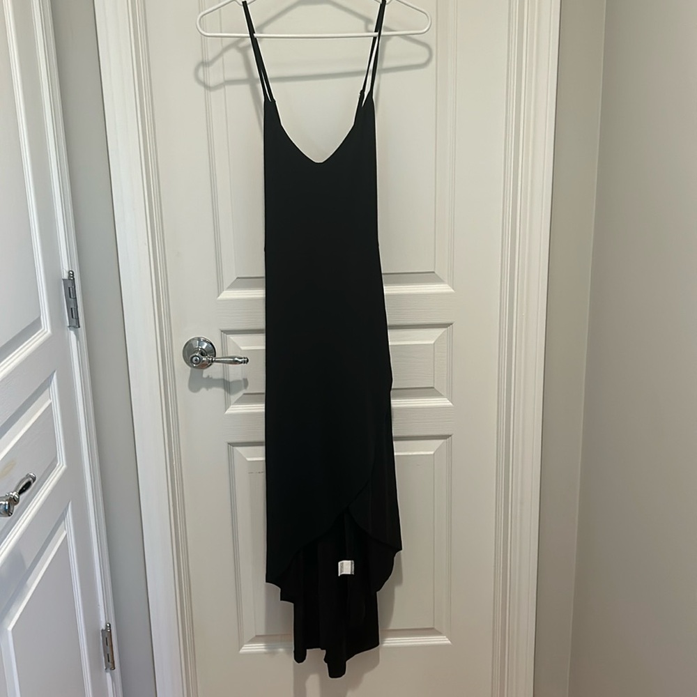 NWT Black high low slit dress